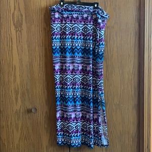 No Boundaries purple/blue tribal maxi skirt